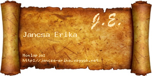 Jancsa Erika névjegykártya