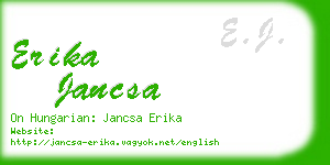 erika jancsa business card